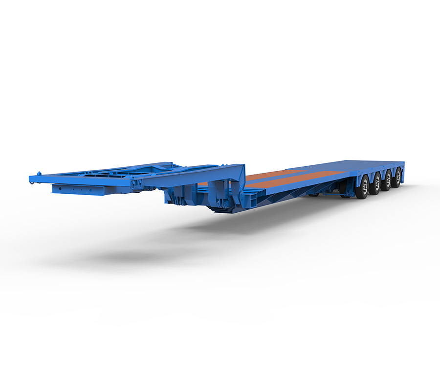 FST-B1 Adjustable Gooseneck Mababang Flatbed Semi-Trailer
